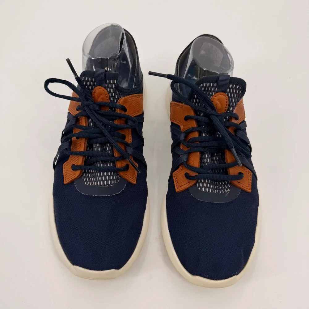 OluKai Manele Golf Shoes Mens 12 Navy Dark Wood Spikeless Sneakers 10508-DEDE